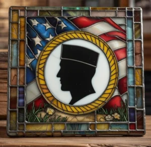 Handcrafted Military Insignia Stained Glass Trivet